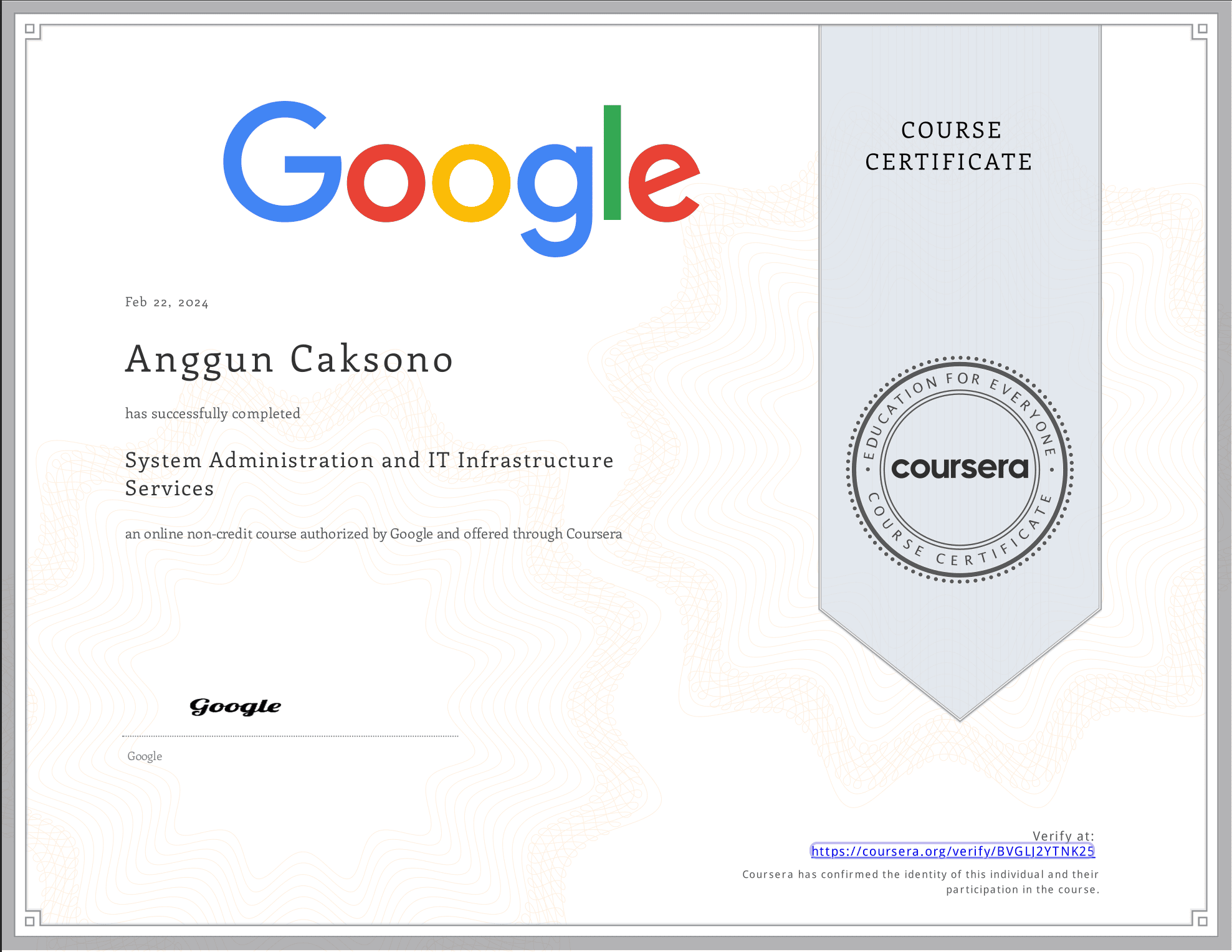 System Administration and IT Infrastructure Services