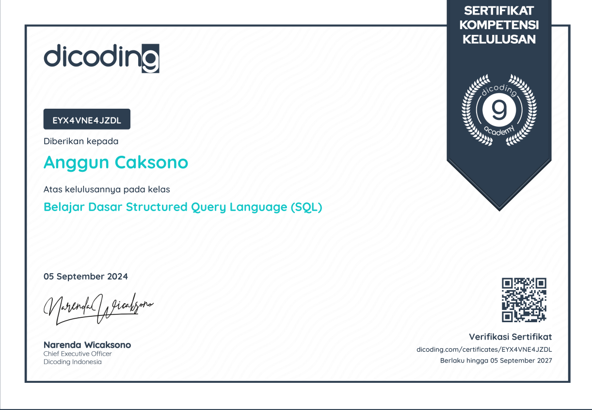 Belajar Dasar Structured Query Language (SQL)